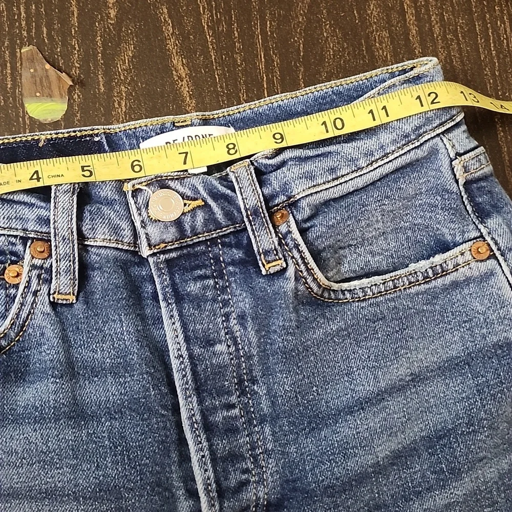 Re/Done 90's Highrise Ankle Crop Raw Hem Skinny Jeans
